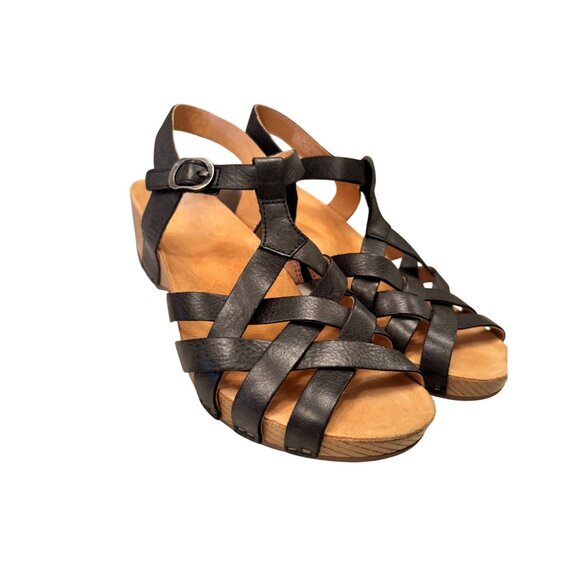 Dansko Tinley Fisherman Wedge Sandal Size 40 US 9.5/10 Black NWOB Comfort Suppor - Picture 2 of 9